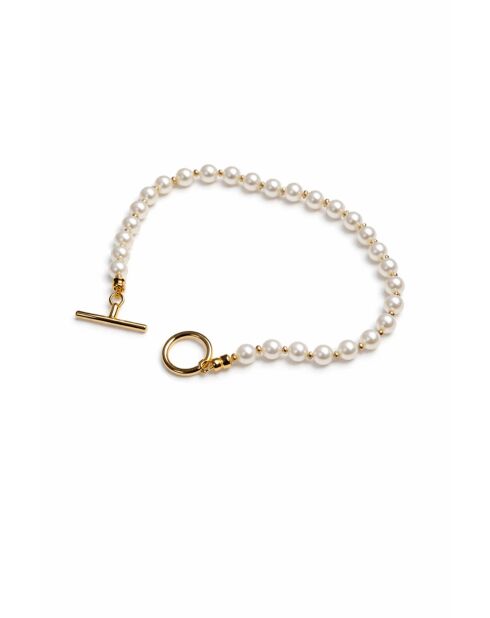 #7 wit/goud vergulde armband