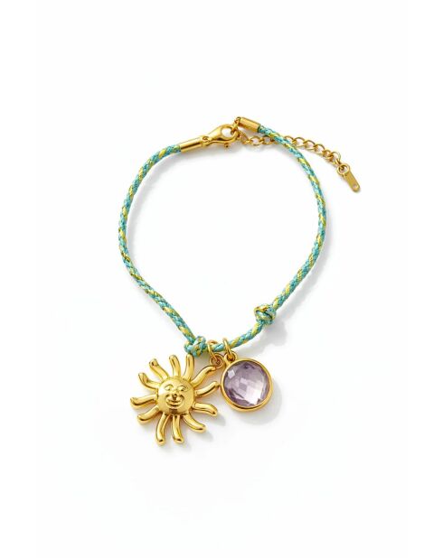 Vergoldeter Armreif #20 türkis/gold