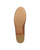 Floretia okerkleurige leren ballerina's met lage hak