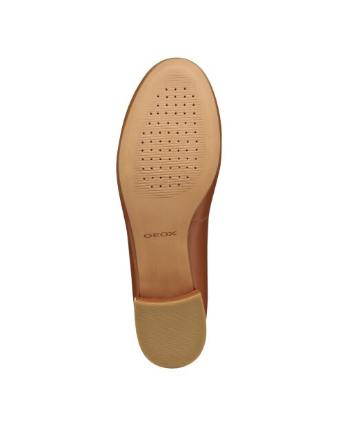 Floretia okerkleurige leren ballerina's met lage hak