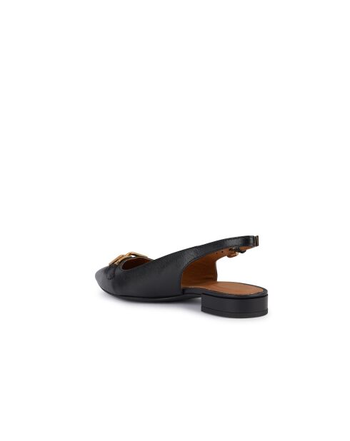 Charyssa zwarte leren ballerina's