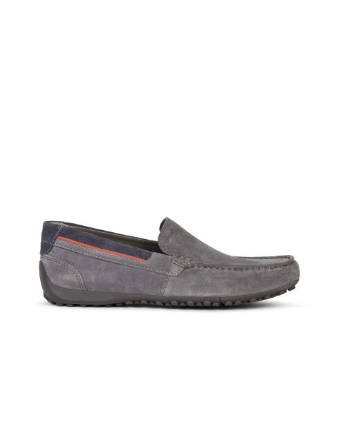 Mocassins en cuir suédé Snake gris