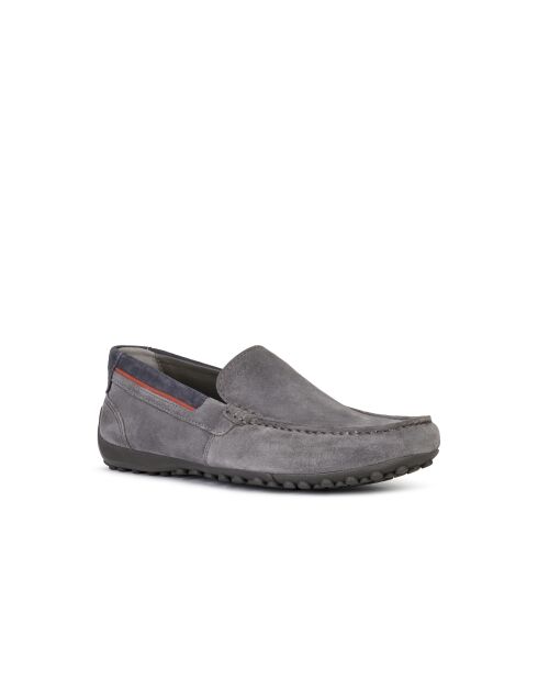 Mocassins en cuir suédé Snake gris