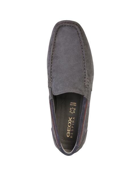 Mocassins en cuir suédé Snake gris