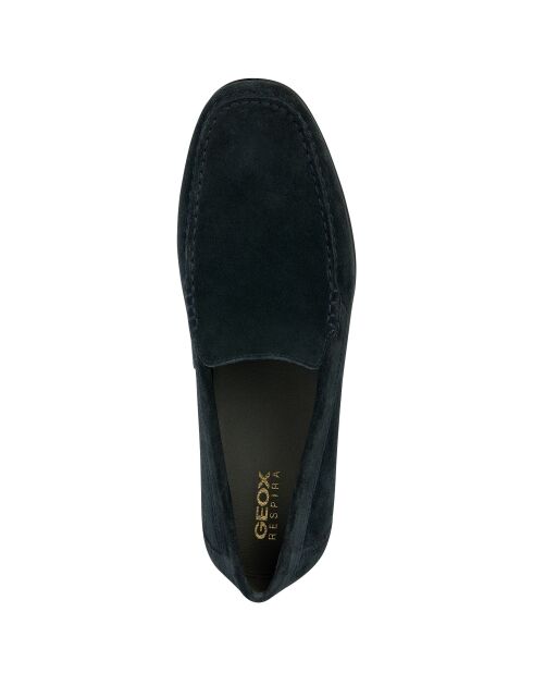 Mocassins en cuir suédé Ascanio bleu marine