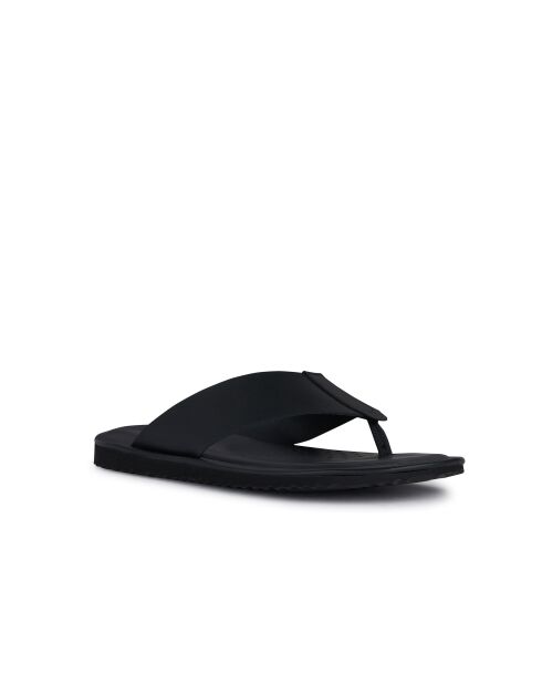 Schwarze Ledersandalen Erice