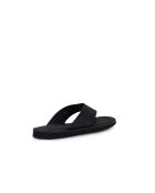 Schwarze Ledersandalen Erice