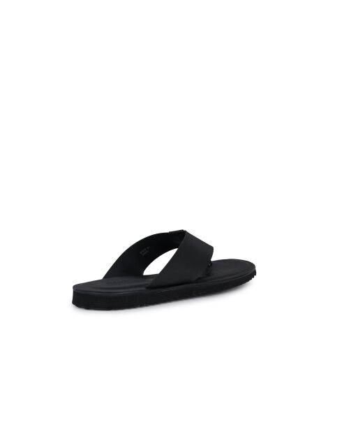 Schwarze Ledersandalen Erice