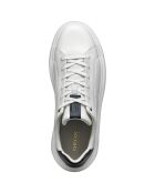 Maestrale wit/marineblauwe leren sneakers