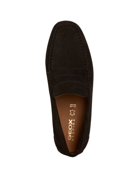 Mocassins en cuir suédé Kosmopolis + Grip brun foncé