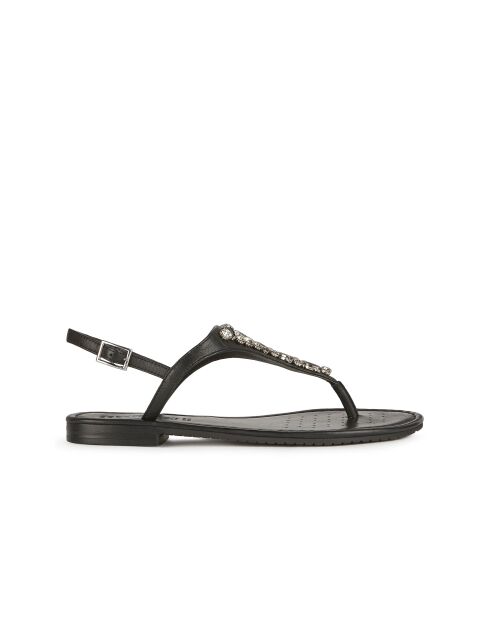 Sozy S zwarte leren sandalen