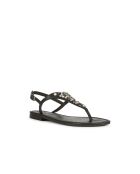 Sozy S zwarte leren sandalen