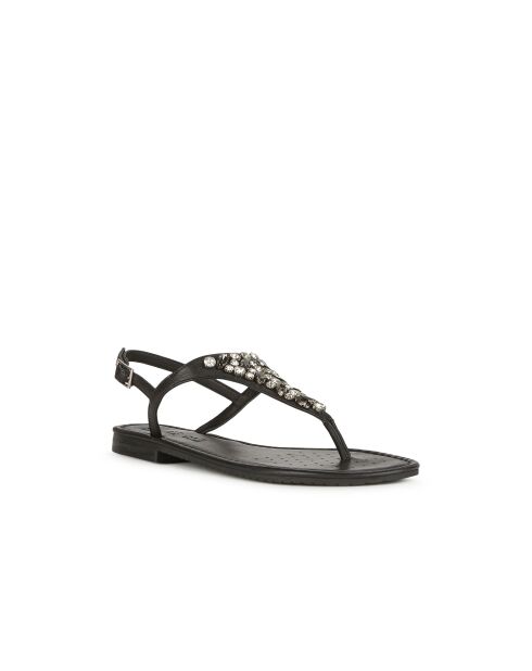 Sozy S zwarte leren sandalen