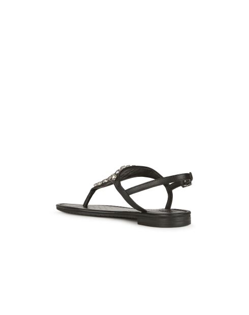 Sozy S zwarte leren sandalen
