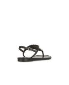 Sozy S zwarte leren sandalen