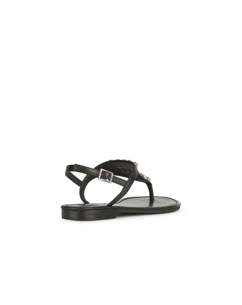 Sozy S zwarte leren sandalen