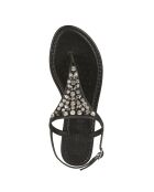 Sozy S zwarte leren sandalen