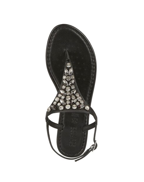 Sozy S zwarte leren sandalen