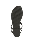 Sozy S zwarte leren sandalen