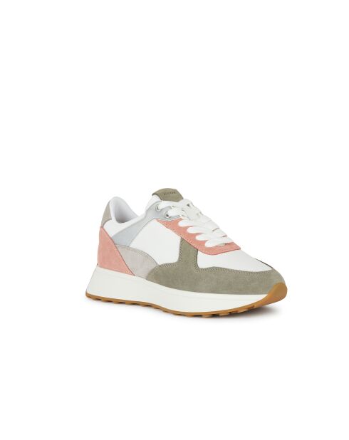 Amabel sneakers van suèdeleer met donkere huid/wit