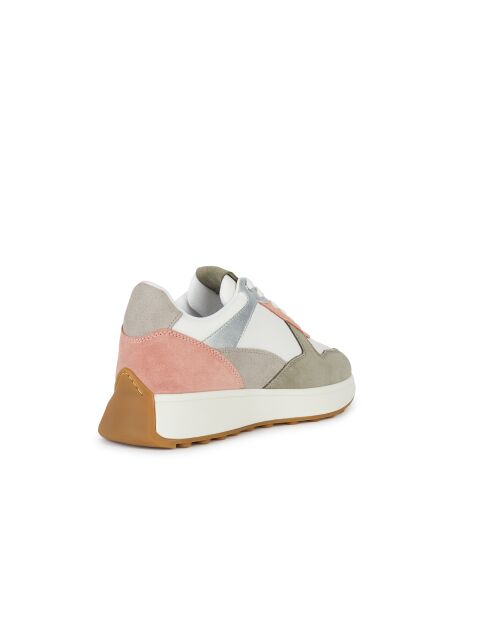 Amabel sneakers van suèdeleer met donkere huid/wit