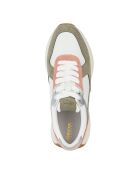 Amabel sneakers van suèdeleer met donkere huid/wit