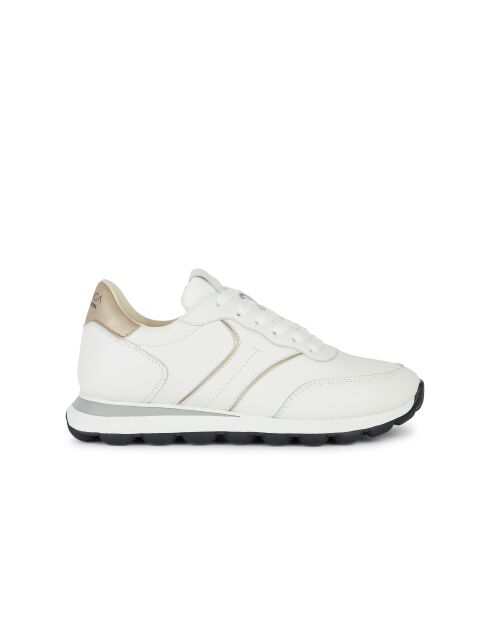 Spherica V-series wit/lichtgouden leren sneakers