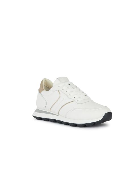 Spherica V-series wit/lichtgouden leren sneakers