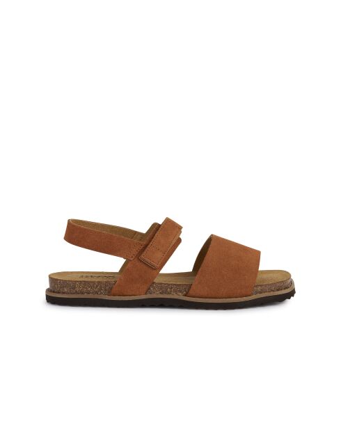 Sandalen Leuca aus Veloursleder in Cognac
