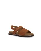 Sandalen Leuca aus Veloursleder in Cognac