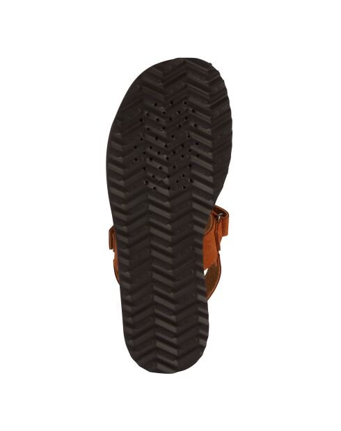 Sandalen Leuca aus Veloursleder in Cognac