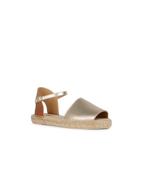 Lampedusa goud/cognac leren sandalen