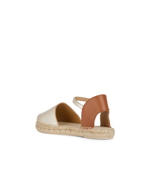 Lampedusa goud/cognac leren sandalen