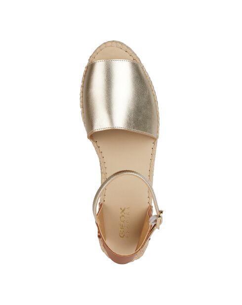 Lampedusa goud/cognac leren sandalen