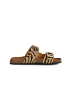 New Brionia B leren sandalen licht zand/zwart