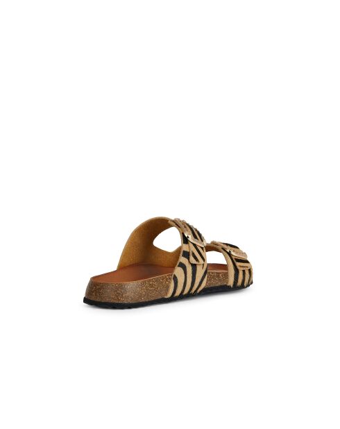 New Brionia B leren sandalen licht zand/zwart