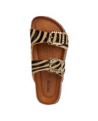 New Brionia B leren sandalen licht zand/zwart