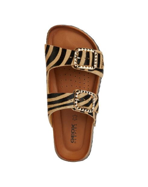 New Brionia B leren sandalen licht zand/zwart