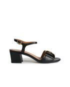 Nieuwe zwarte leren sandalen Eraklia 50