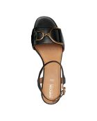 Nieuwe zwarte leren sandalen Eraklia 50