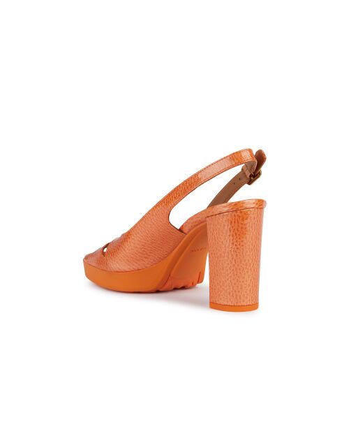 Sandales en Cuir Walk Pleasure orange - Talon 8.5 cm