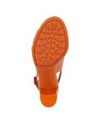 Sandales en Cuir Walk Pleasure orange - Talon 8.5 cm