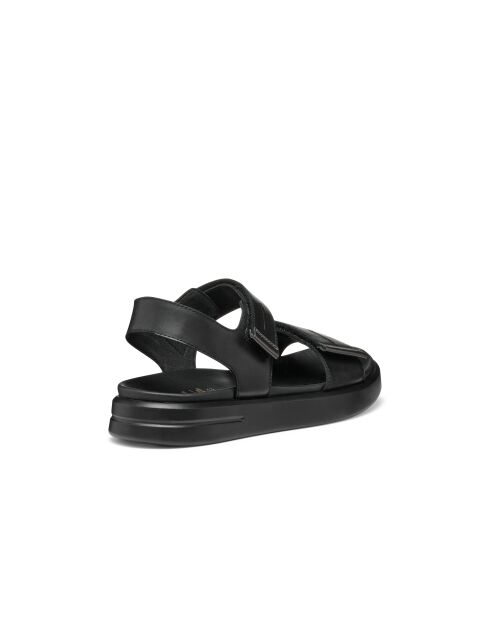 Xan2S zwart/metalen leren sandalen