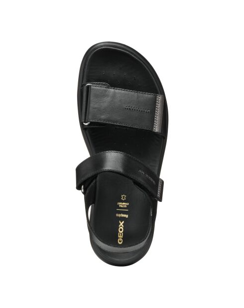 Xan2S zwart/metalen leren sandalen