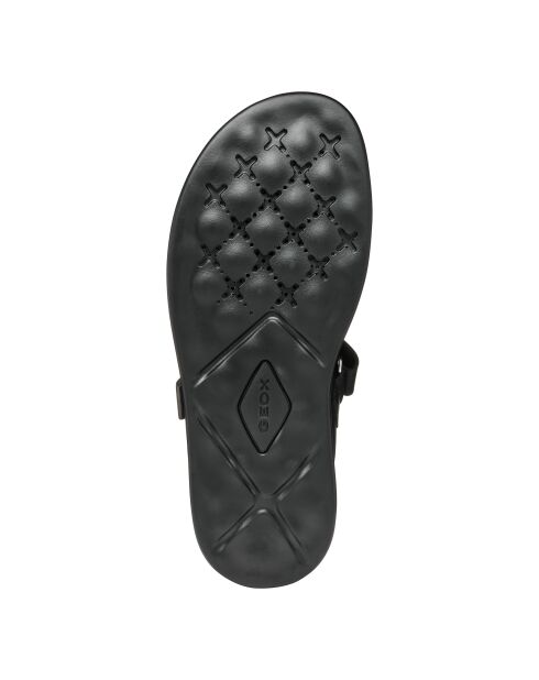 Xan2S zwart/metalen leren sandalen