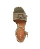 Panarea sandalen van pistache suède