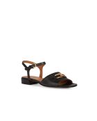 Nieuwe zwarte leren sandalen van Eraklia 15