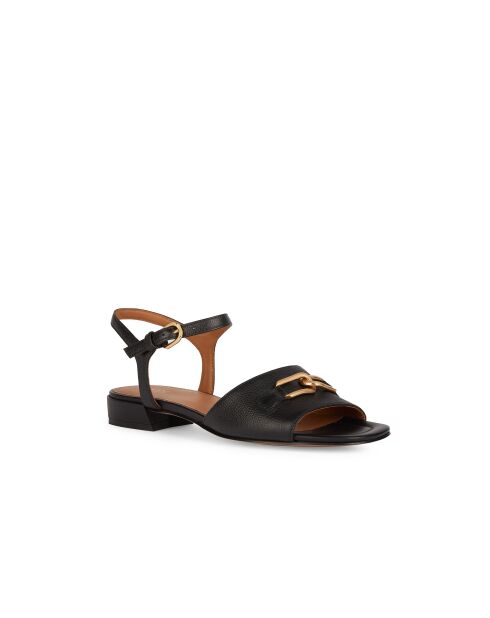 Nieuwe zwarte leren sandalen van Eraklia 15