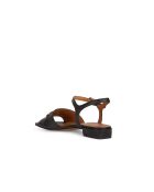 Nieuwe zwarte leren sandalen van Eraklia 15