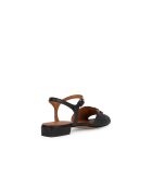 Nieuwe zwarte leren sandalen van Eraklia 15